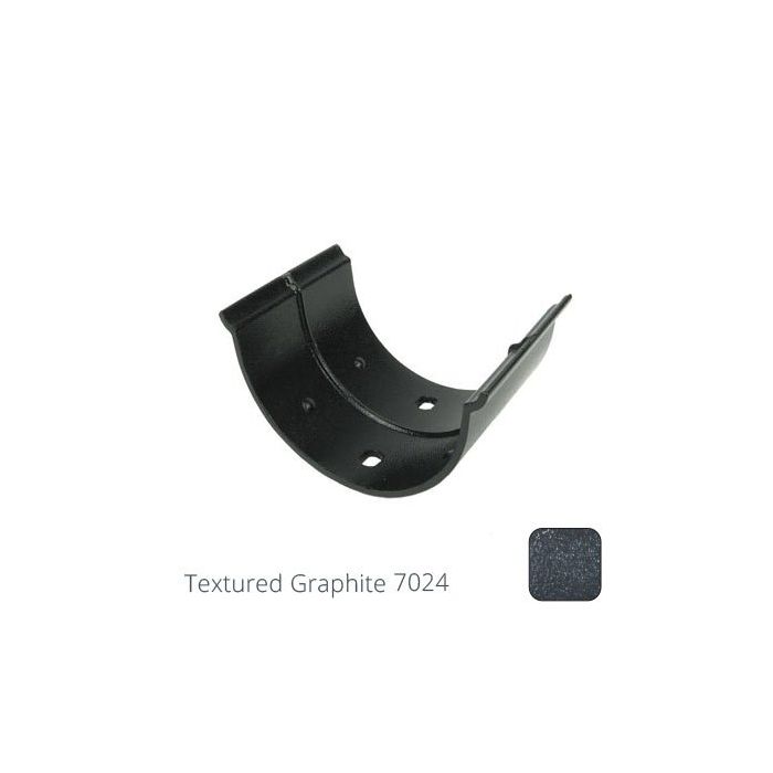 115x75mm (4.5"x3") Beaded Deep Run Cast Aluminium Gutter Union - Textured Graphite Grey RAL 7024