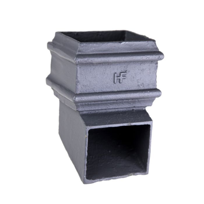 125 x 125mm (5"x5") Hargreaves Foundry Cast Iron Square Downpipe Shoe - without Ears - Primed
