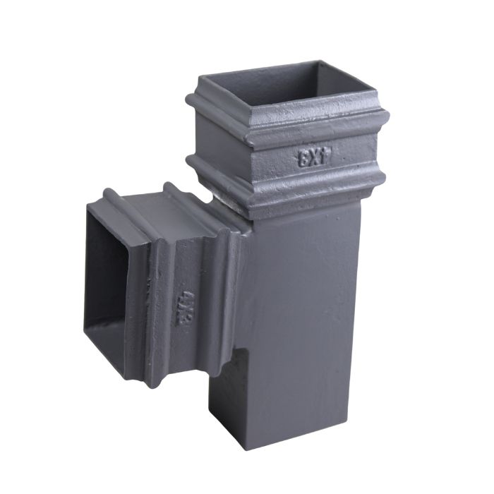 125 x 125mm (5"x5") Hargreaves Foundry Cast Iron Square Downpipe Single 92.5 Degree Branch - Primed