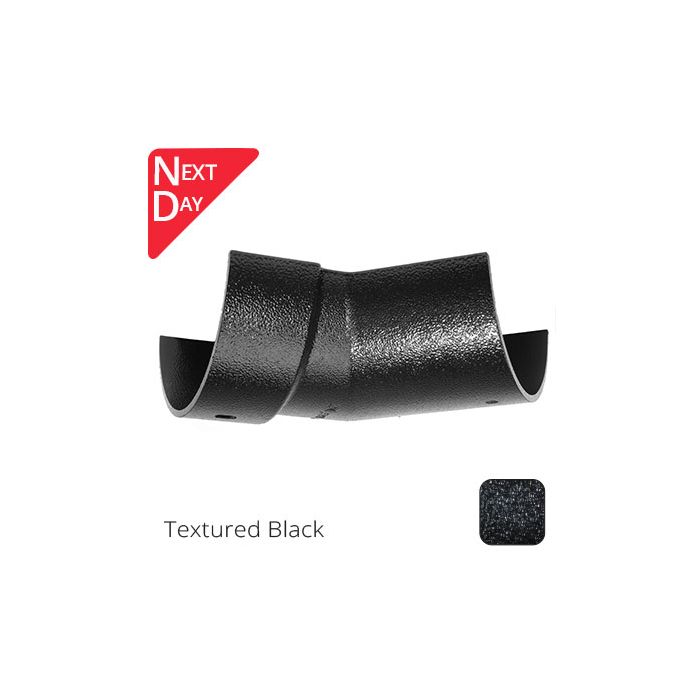 125mm (5") Half Round Cast Aluminium Gutter 135 Inernal Angle - Textured Black