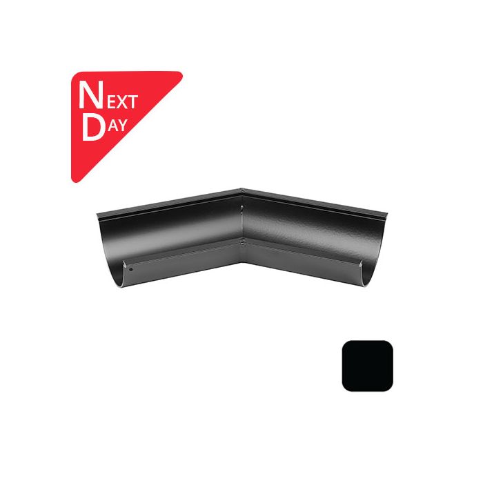 125mm (5") SnapFix Aluminium Half Round 135 Degree Gutter Angle - RAL 9005M Matt Black 