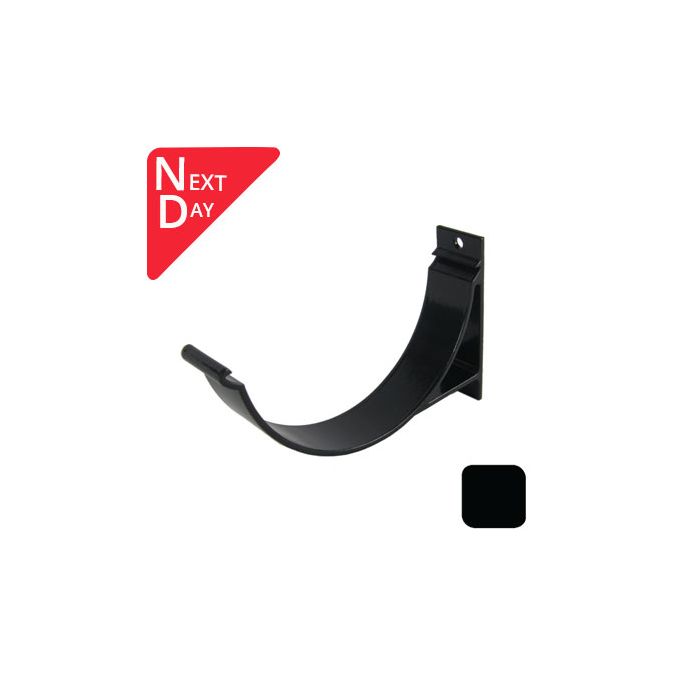 125mm (5") SnapFix Aluminium Half Round Fascia Bracket - RAL 9005M Matt Black 