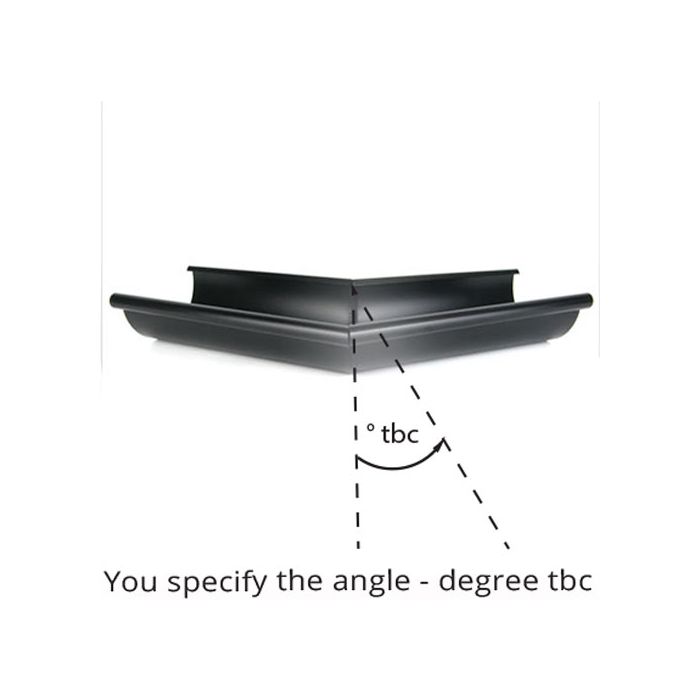 125mm Half Round Black Coated Galvanised Steel 135degree Internal Gutter Angle
