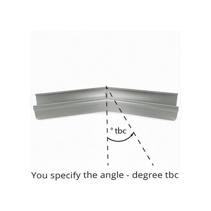 125mm Half Round RAL 9007 'Grey Aluminium' Galvanised Steel degree tbc Internal Gutter Angle