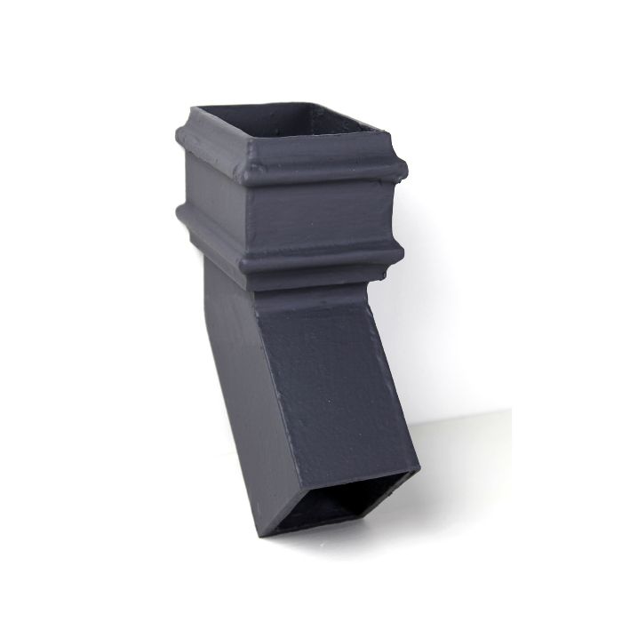 125x100mm (5"x 4") Hargreaves Foundry Cast Iron Square Downpipe 135 Degree Side Bend - Primed