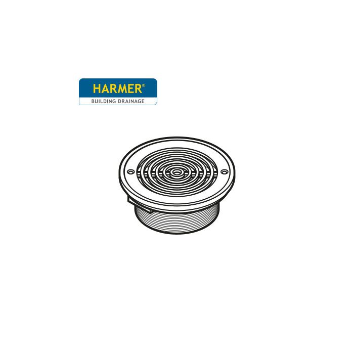 150mm Circular Concentric Ring Grate Nickel Bronze with Trap - Threaded 