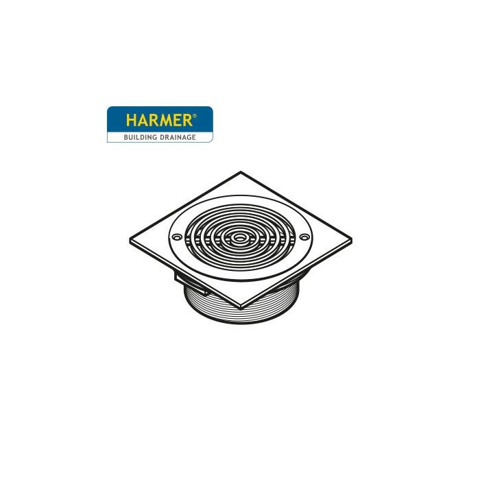 150mm x 150mm Tile Concentric Ring Grate Nickel Bronze with Trap - Direct Fix