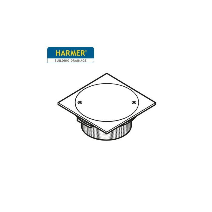 150mm x 150mm Tile Bezel Solid Plate Grate Nickel Bronze with Trap - 4" NPSM Threaded 
