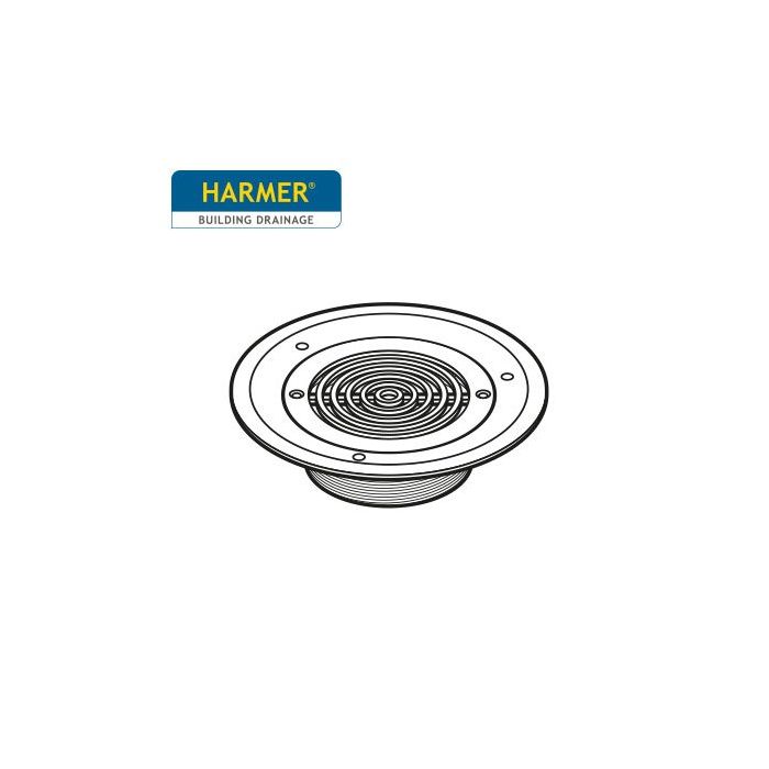 200mm Circular Vinyl Concentric Ring Grate Stainless Steel with Trap - Direct Fix