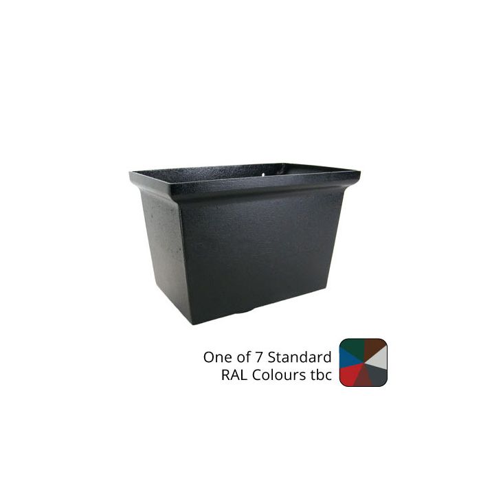 300mm Large Rectangular Cast Aluminium Rectangular Hopper Head - 63mm (2.5") Outlet - One of 7 Standard RAL Colours TBC