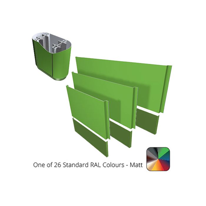 750mm Aluminium Flat Extender Panel - Length 3m - in one of 26 Ral colours tbc