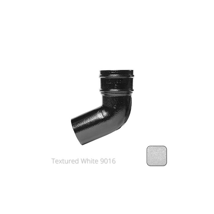 63mm (2.5") Cast Aluminium 112 Degree Bend without Ears - Textured Traffic White RAL 9016