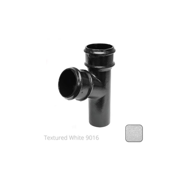 63mm (2.5") Cast Aluminium 112 Degree Branch without Ears - Textured Traffic White RAL 9016