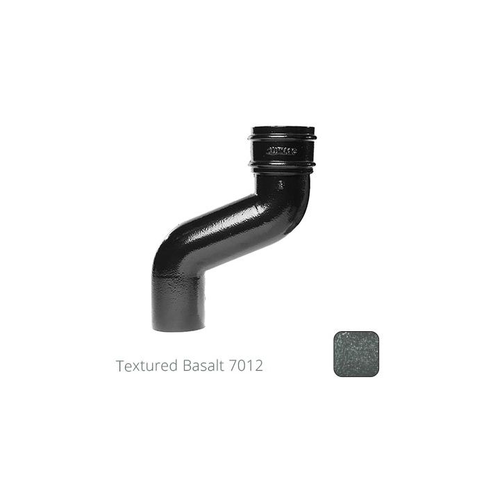63mm (2.5") Cast Aluminium 150mm Offset without Ears - Textured Basalt Grey RAL 7012 - from Rainclear Systems