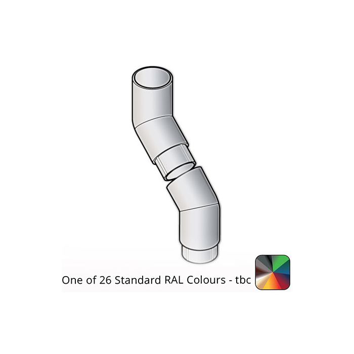 63mm (2.5") Flushjoint Aluminium 135 Degree Two Piece Offsets with 750mm Offset - One of 26 Standard Matt RAL colours TBC 