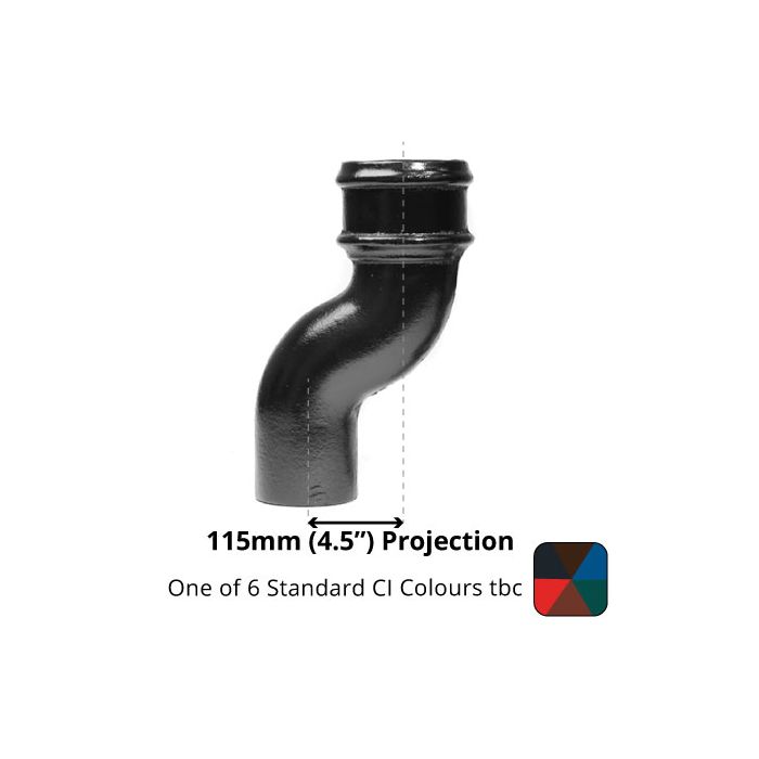 65mm (2.5") Cast Iron Downpipe Offset 115mm (4.5") Projection - One of 6 CI Standard RAL Colours TBC