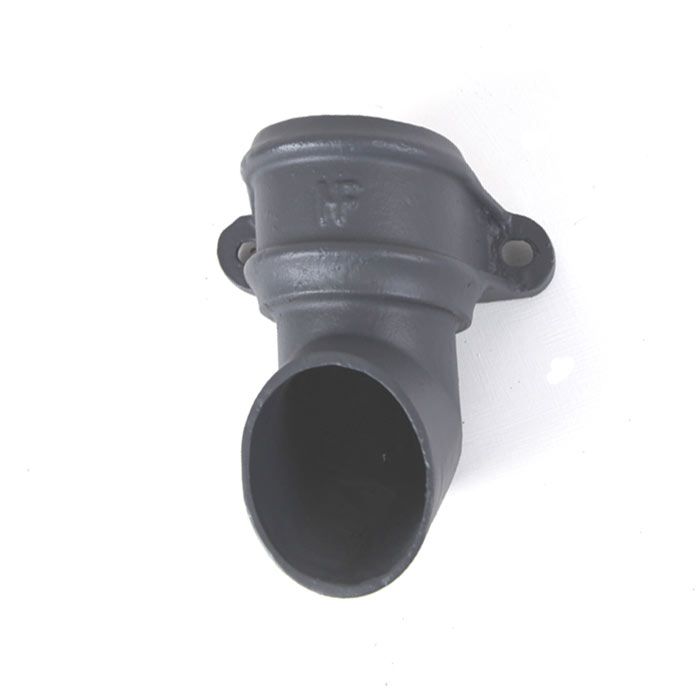 75mm (3") Hargreaves Foundry Cast Iron Round Downpipe Shoe with Ears - Primed