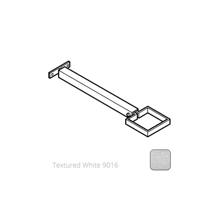 75 x 75mm (3"x3") Aluminium Stand-Off (290mm) Downpipe Clip - Textured 9016 White