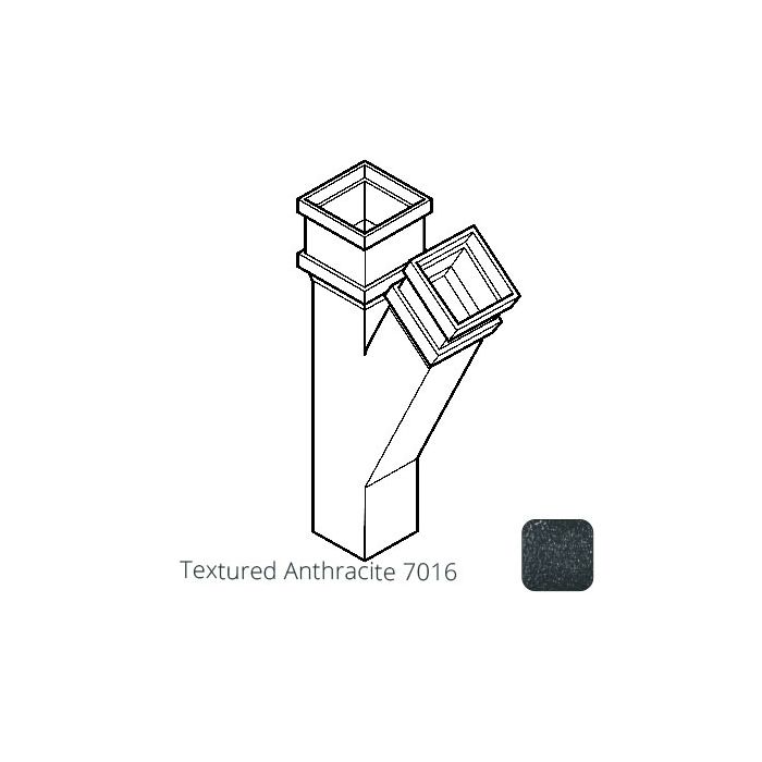 75 x 75mm (3"x3") Cast Aluminium 135 Degree Branch without Ears - Textured 7016 Anthracite Grey