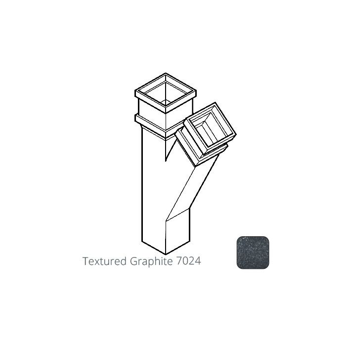 100 x 75mm (4"x3") Cast Aluminium 135 Degree Branch without Ears - Textured 7024 Graphite Grey