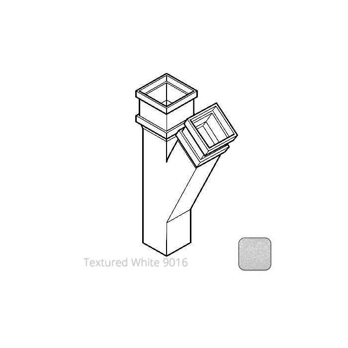 75 x 75mm (3"x3") Cast Aluminium 135 Degree Branch without Ears - Textured 9016 White