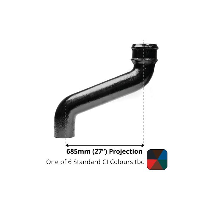 65mm (2.5") Cast Iron Downpipe Offset 685mm (27") Projection - One of 6 CI Standard RAL Colours TBC





































