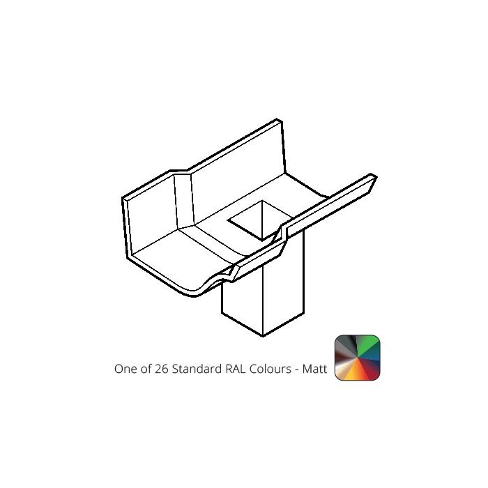 75x75m (3x3") square outlet Cast Aluminium Victorian Ogee 100mm (4") Gutter Running Outlet - Single Spigot/Socket - One of 26 Standard RAl colours - Matt 