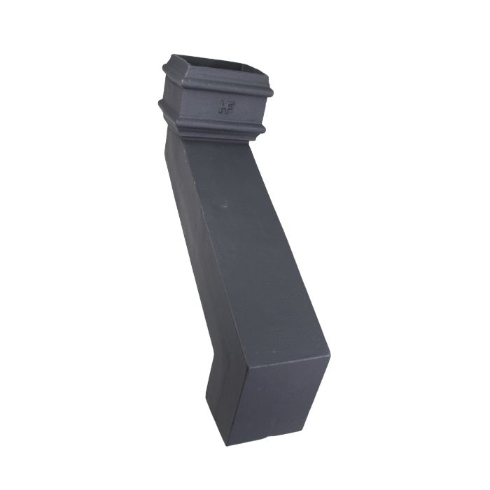 75x75mm (3"x3") Hargreaves Foundry Cast Iron Square Downpipe 112.5 Degree Offset - 457mm Projection - Primed