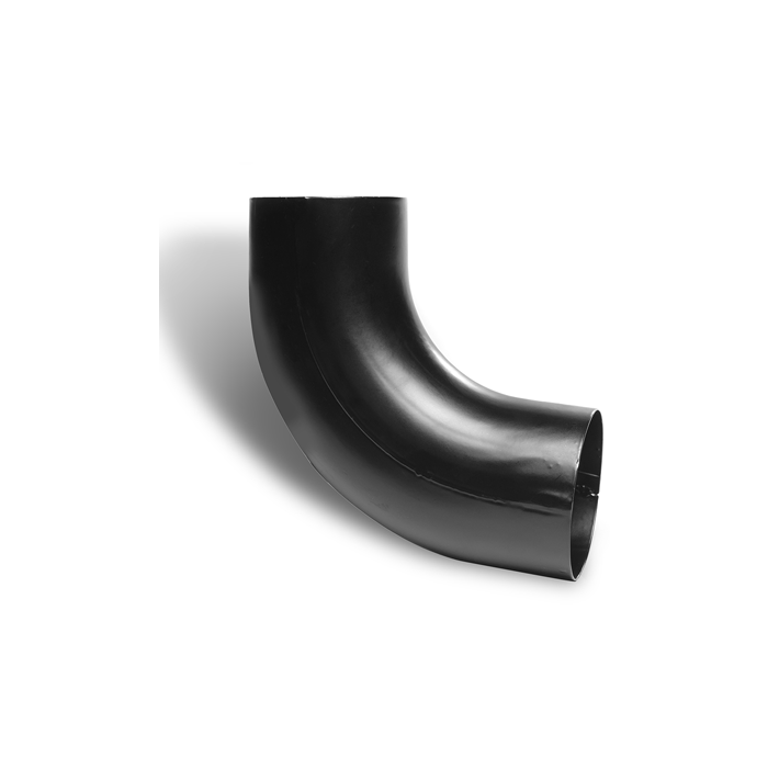 80mm Black Coated Galvanised Steel Downpipe 90Âº Bend
