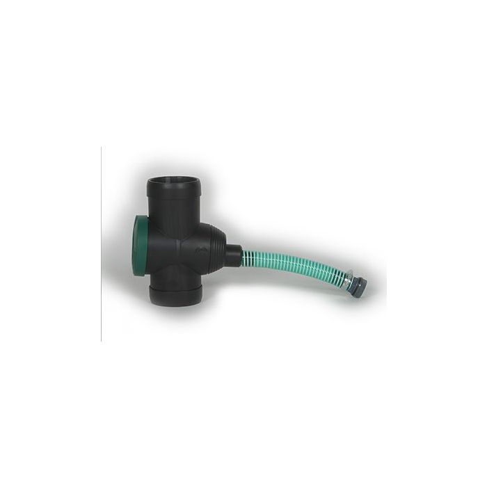 Universal Rainwater Diverter Kit with integral filter in Black Plasic to fit 80 and 100mm Steel Downpipe