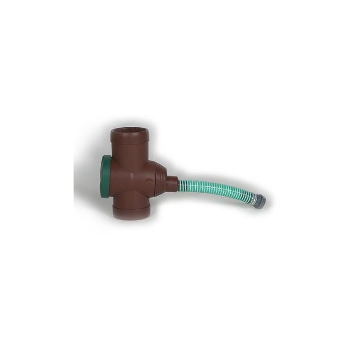Universal Rainwater Diverter Kit with integral filter in Brown Plasic to fit 80 and 100mm Steel Downpipe