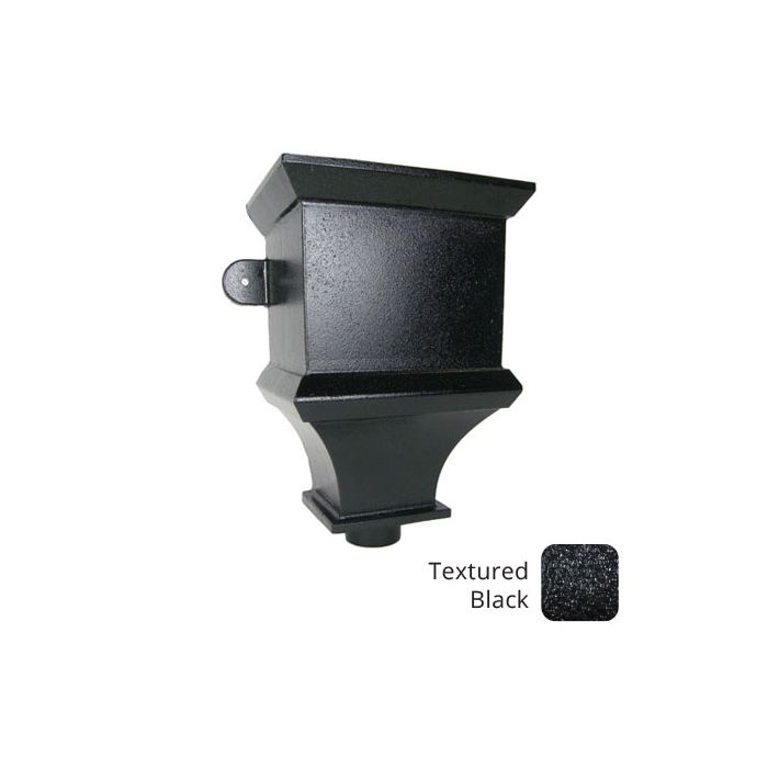 Victrix Ornate Cast Aluminium Rectangular Hopper Head - 300w x 225d x 410h  - 100mm (4") Outlet - Textured Black