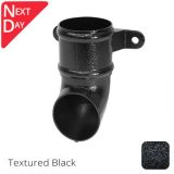100mm (4") Cast Aluminium Downpipe Shoe with Ears - Textured Black