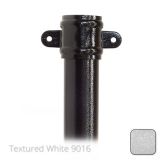 ) x 3m Aluminium Downpipe with Cast Eared Socket - Textured Traffic White RAL 9016