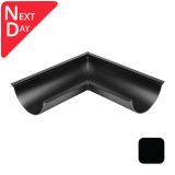 125mm (5") SnapFix Aluminium Half Round 90 Degree Gutter Angle - RAL 9005M Matt Black 
