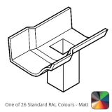 75x75m (3x3") square outlet Cast Aluminium Victorian Ogee 100mm (4") Gutter Running Outlet - Single Spigot/Socket - One of 26 Standard RAl colours - Matt 