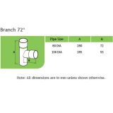 70 Degree Branch Dims Table