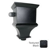Victrix Ornate Cast Aluminium Rectangular Hopper Head - 300w x 225d x 410h  - 100mm (4") Outlet - Textured Black