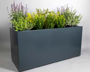 Grey aluminium planter
