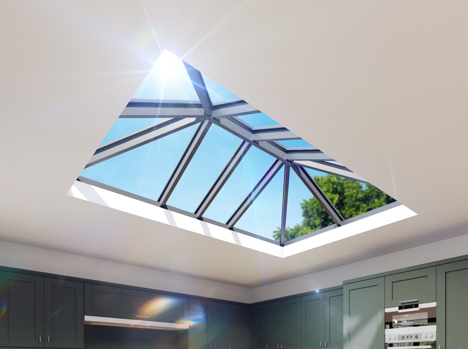 Interior view of large roof lantern